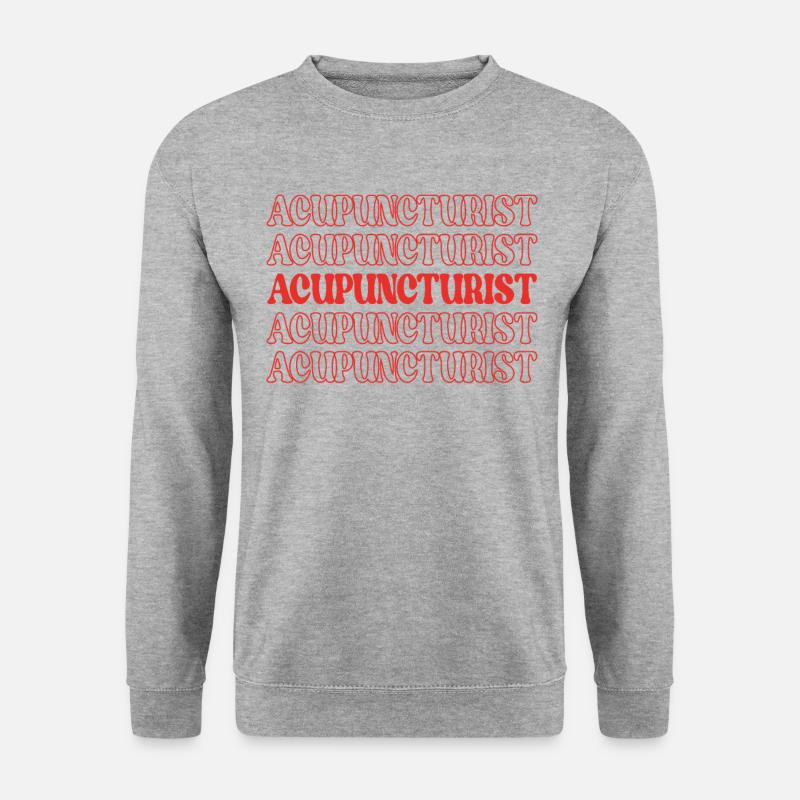 Akupunkteur TCM Traditionelle Chinesische Medizin - Unisex Pullover - Weißgrau meliert