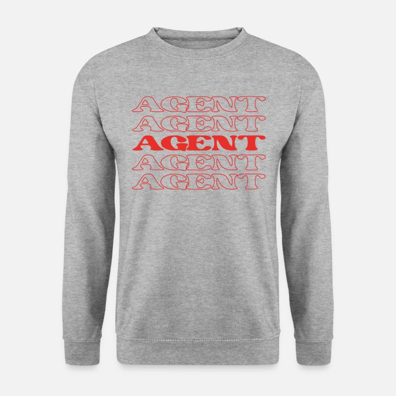 Agent Broker Operative Handler Agentur - Unisex Pullover - Weißgrau meliert