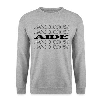 Aide Assistant Assistant Conseiller Appréciation Citations - Sweat-shirt Unisexe - gris chiné - Devant - Alina (178cm) & Michal (187cm)
