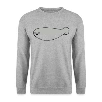 Drôle de poisson Sacabambaspi Meme - Sweat-shirt Unisexe - gris chiné - Devant - Alina (178cm) & Michal (187cm)