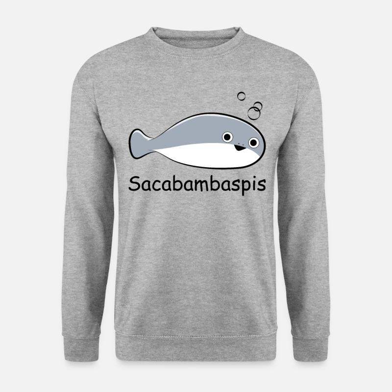 Fisch Meme - Unisex Pullover - Weißgrau meliert