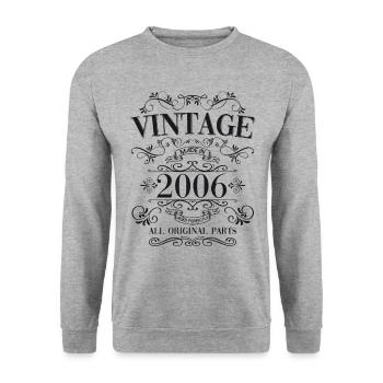 18th Birthday Man Woman Vintage 2006 Vintage - Unisex Sweatshirt - salt & pepper - Front - Alina (178cm) & Michal (187cm)