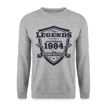 40ème Anniversaire Original Légende 1984 Cru 1984 - Sweat-shirt Unisexe - gris chiné - Devant - Alina (178cm) & Michal (187cm)