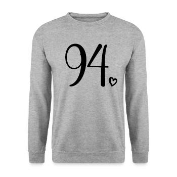 Cute Number 94, 94 Years Old, 94th Birthday Gift - Unisex Sweatshirt - salt & pepper - Front - Alina (178cm) & Michal (187cm)