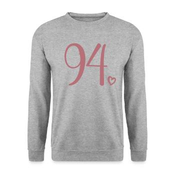 Cute Number 94, 94 Years Old, 94th Birthday Gift - Unisex Sweatshirt - salt & pepper - Front - Alina (178cm) & Michal (187cm)