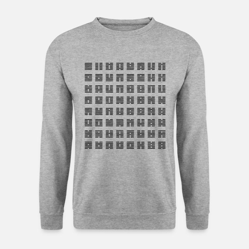 I CHING - I GING - Hexagram - Unisex Pullover - Weißgrau meliert