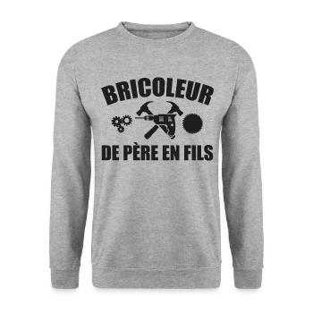 Handyman from Father to Son DIY Tools - Unisex Sweatshirt - salt & pepper - Front - Alina (178cm) & Michal (187cm)