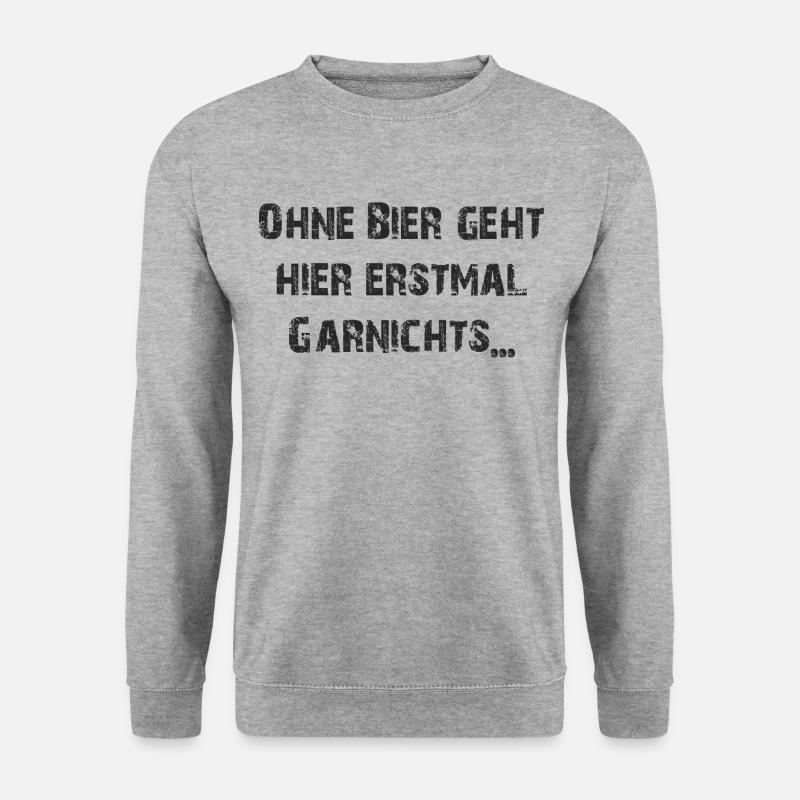 ohne Bier - Unisex Pullover - Weißgrau meliert