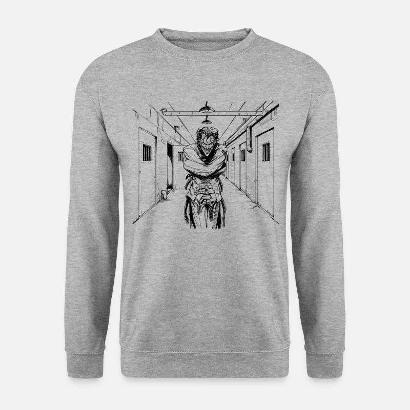 Batman Crazy Joker Zwangsjacke - Unisex Pullover - Weißgrau meliert
