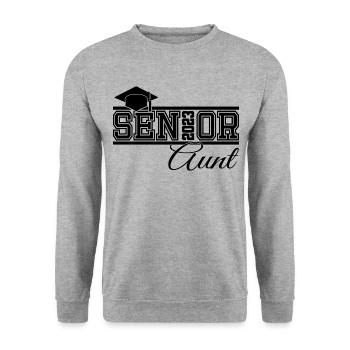 Senior 2023 Tante fière de diplômé - Sweat-shirt Unisexe - gris chiné - Devant - Alina (178cm) & Michal (187cm)