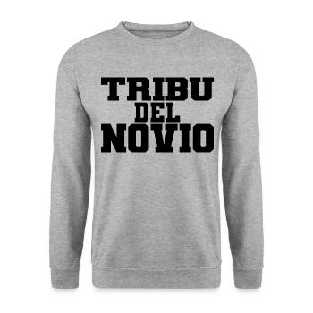 Tribu del Novio Groom's Tribe Wedding Groomsmen - Unisex Sweatshirt - salt & pepper - Front - Alina (178cm) & Michal (187cm)