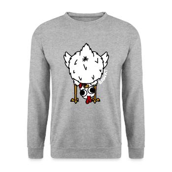 Bawk? - Sweat-shirt Unisexe - gris chiné - Devant - Alina (178cm) & Michal (187cm)
