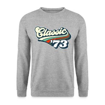 Classic '73 - Unisex Sweatshirt - salt & pepper - Front - Alina (178cm) & Michal (187cm)