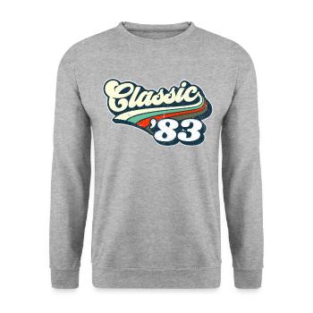 Classic '83 - Unisex Sweatshirt - salt & pepper - Front - Alina (178cm) & Michal (187cm)