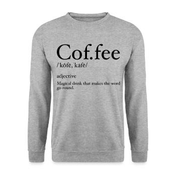 Coffee Definition, Coffee Lover, Funny T-Shirt - Unisex Sweatshirt - salt & pepper - Front - Alina (178cm) & Michal (187cm)