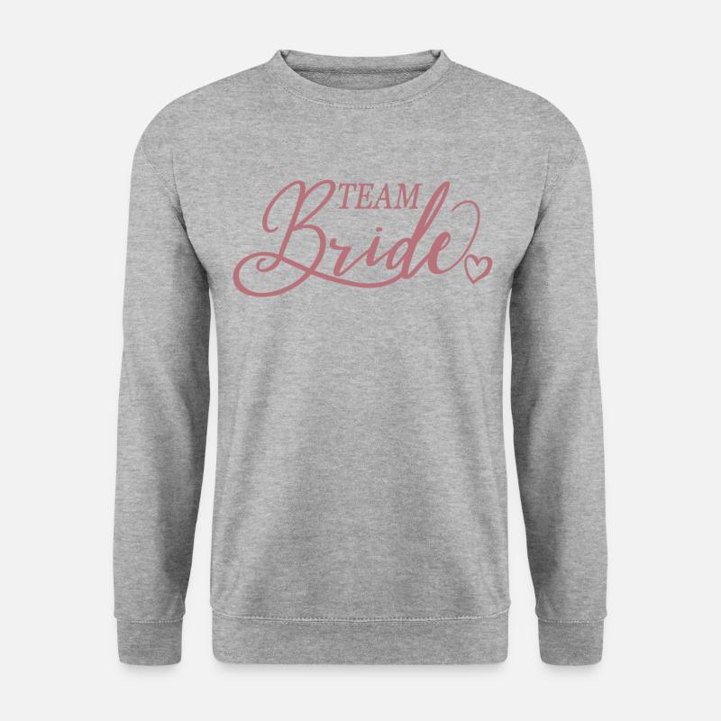 Team Braut, Bachelorette Junggesellinnenabschied - Unisex Pullover - Weißgrau meliert