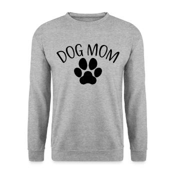 Dog Mom - Mignon Dog Paw Drôle Dog Lover Mom Gift - Sweat-shirt Unisexe - gris chiné - Devant - Alina (178cm) & Michal (187cm)