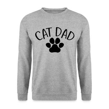 Cat Dad - Mignon Paw Cat Lover Dad Cat Owner - Sweat-shirt Unisexe - gris chiné - Devant - Alina (178cm) & Michal (187cm)