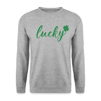 Cadeau de la Saint-Patrick Trèfle Hommes, Femmes, Enfants - Sweat-shirt Unisexe - gris chiné - Devant - Alina (178cm) & Michal (187cm)