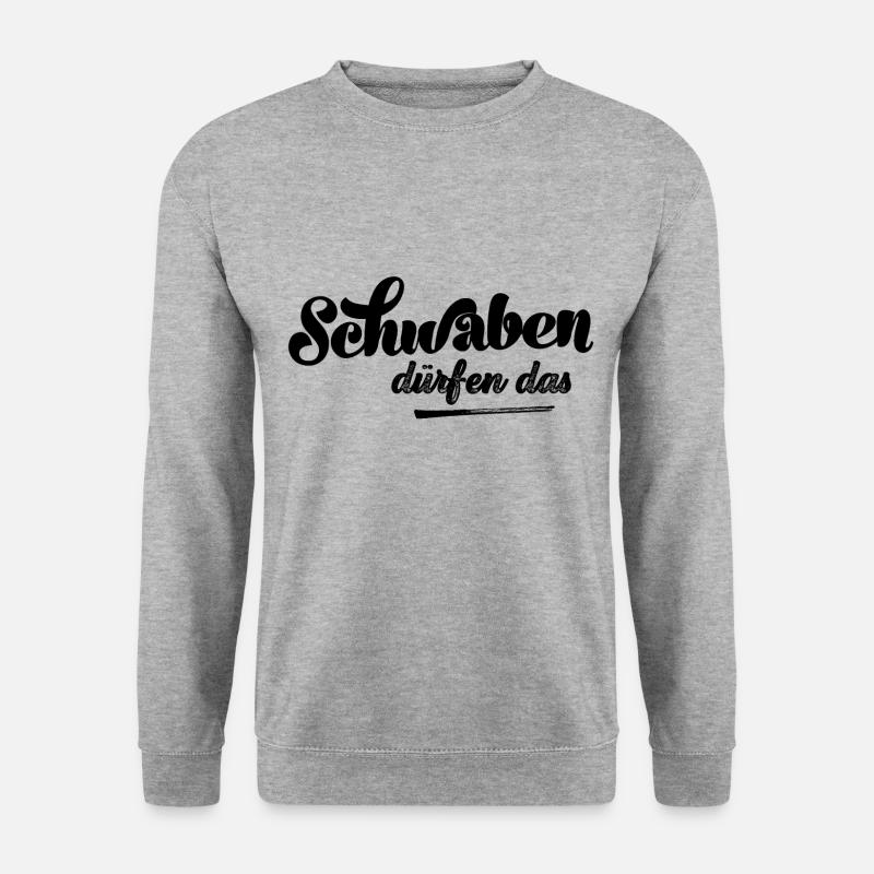 Schwaben dürfen das Schwabe Schwobe Schwabenland - Unisex Pullover - Weißgrau meliert