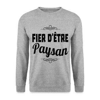 fier d'être paysan - Sweat-shirt Unisexe - gris chiné - Devant - Alina (178cm) & Michal (187cm)
