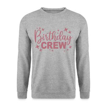 Birthday Crew Matching Group Birthday Party Outfit - Unisex Sweatshirt - salt & pepper - Front - Alina (178cm) & Michal (187cm)
