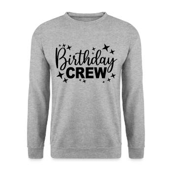 Birthday Crew Matching Group Birthday Party Outfit - Unisex Sweatshirt - salt & pepper - Front - Alina (178cm) & Michal (187cm)
