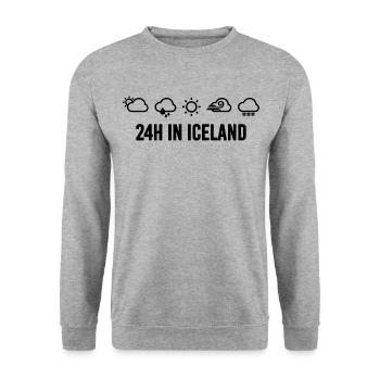 Iceland Weather Iceland Forecast - Unisex Sweatshirt - salt & pepper - Front - Alina (178cm) & Michal (187cm)