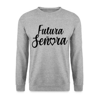 Futura Señora Engagement Bridal Shower Wedding - Unisex Sweatshirt - salt & pepper - Front - Alina (178cm) & Michal (187cm)