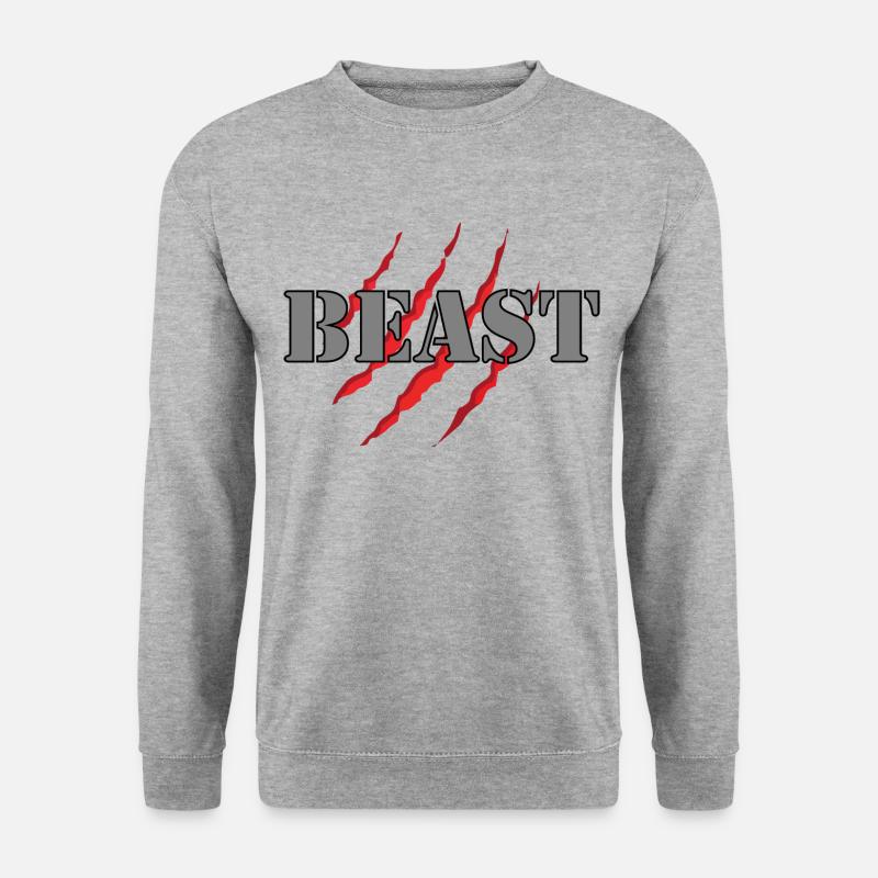 Beast - Unisex Pullover - Weißgrau meliert