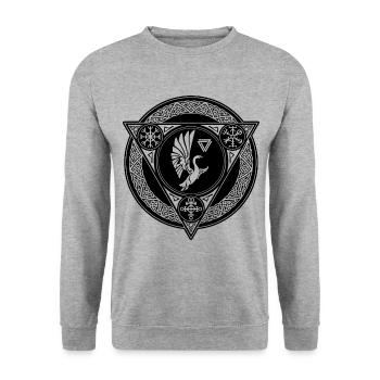 Zodiac sign Viking swan - Unisex Sweatshirt - salt & pepper - Front - Alina (178cm) & Michal (187cm)