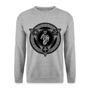 Zodiac sign Viking wolf - Unisex Sweatshirt - salt & pepper - Front - Alina (178cm) & Michal (187cm)