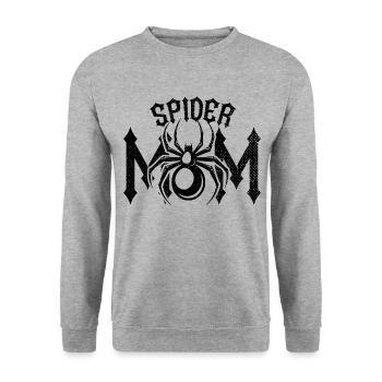 Retro Spider Mom Pet Spider Owner - Unisex Sweatshirt - salt & pepper - Front - Alina (178cm) & Michal (187cm)