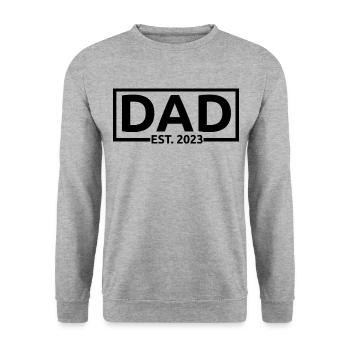 2023, Dad To Be, Schwangerschaftsankündigung - Unisex Pullover - Weißgrau meliert - Vorne - Alina (178cm) & Michal (187cm)