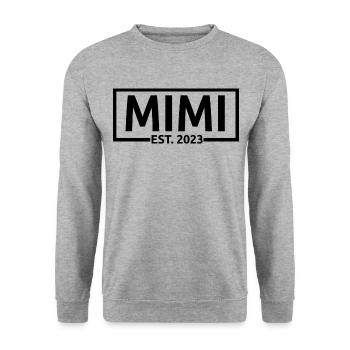 2023, Grand-mère en devenir, révélation de grossesse - Sweat-shirt Unisexe - gris chiné - Devant - Alina (178cm) & Michal (187cm)