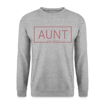 Aunt Est. 2023, Soon To Be Aunt, Pregnancy Reveal - Unisex Sweatshirt - salt & pepper - Front - Alina (178cm) & Michal (187cm)