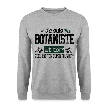 Botaniste Botanique Homme Cadeau Jardinier Jardin - Sweat-shirt Unisexe - gris chiné - Devant - Alina (178cm) & Michal (187cm)