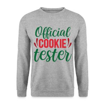 Official Cookie Tester - Unisex Pullover - Weißgrau meliert - Vorne - Alina (178cm) & Michal (187cm)