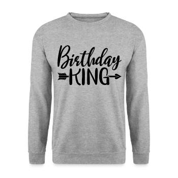Birthday King - Cadeau de fête d’anniversaire cool pour hommes - Sweat-shirt Unisexe - gris chiné - Devant - Alina (178cm) & Michal (187cm)