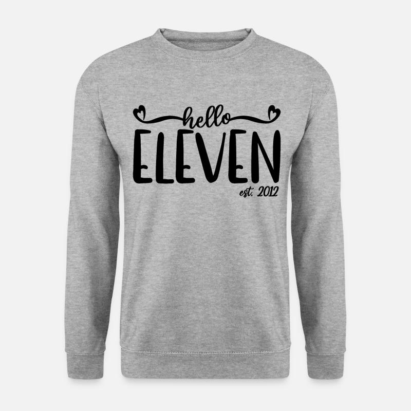 11. Geburtstag Kinder Mädchen 11 Hallo Elf Est. 2012 - Unisex Pullover - Weißgrau meliert