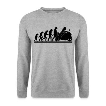 Evolution Moto Bike Rider Enduro Moto - Sweat-shirt Unisexe - gris chiné - Devant - Alina (178cm) & Michal (187cm)