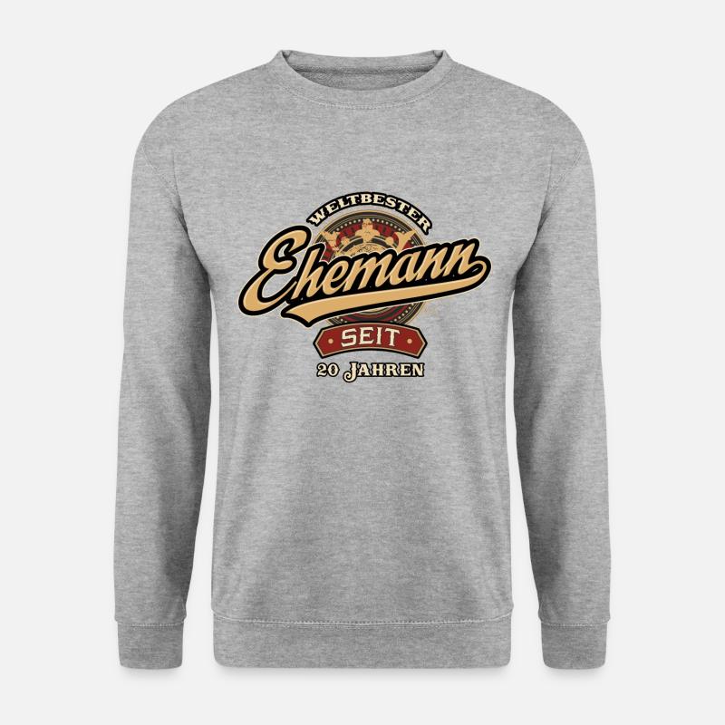 Weltbester Ehemann seit 20 Jahren - Hochzeitstag - Unisex Pullover - Weißgrau meliert