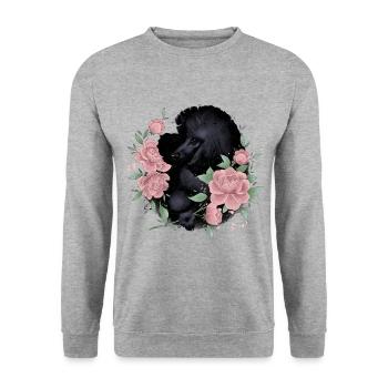 black poodle - Unisex Sweatshirt - salt & pepper - Front - Alina (178cm) & Michal (187cm)