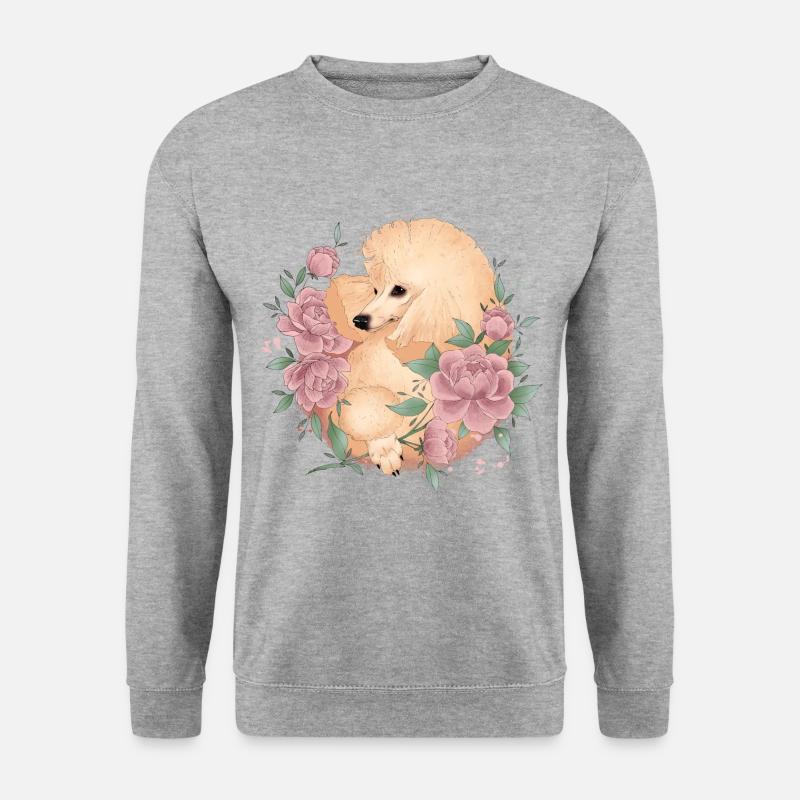 Apricot Pudel - Unisex Pullover - Weißgrau meliert