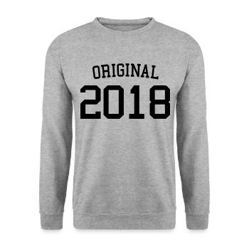 Original 2018 - 5 Years Old, 5th Birthday Kids - Unisex Sweatshirt - salt & pepper - Front - Alina (178cm) & Michal (187cm)