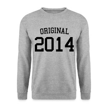 Original 2014 - 9 Years Old, 9th Birthday Kids - Unisex Sweatshirt - salt & pepper - Front - Alina (178cm) & Michal (187cm)