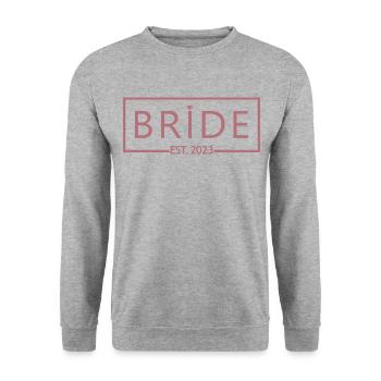 2023 Fiançailles Mariage Douche nuptiale - Sweat-shirt Unisexe - gris chiné - Devant - Alina (178cm) & Michal (187cm)