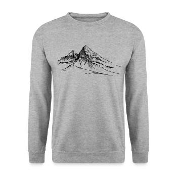 Watzmann Mountaineering Hiking Outdoor - Unisex Sweatshirt - salt & pepper - Front - Alina (178cm) & Michal (187cm)