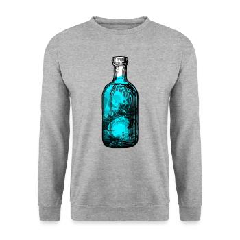 Aquarium unter Wasser Meeresleben Flasche Korallen - Unisex Pullover - Weißgrau meliert - Vorne - Alina (178cm) & Michal (187cm)