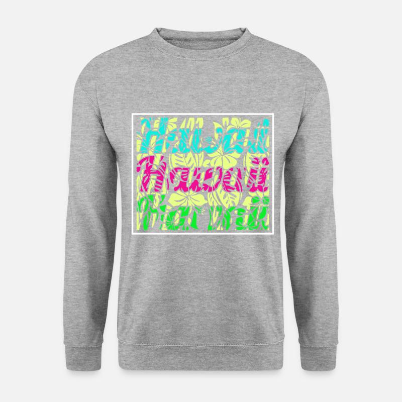 Hawaii Hawaii Hawaiii - Unisex Pullover - Weißgrau meliert